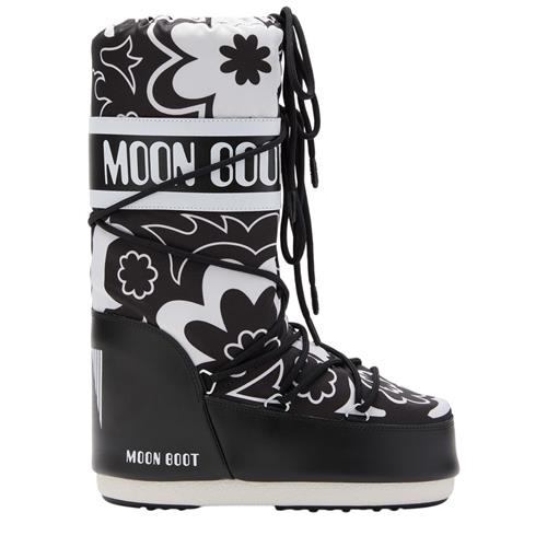 Moon Boot Ikon Sne støvler Flower Black/White | Sort | 31-34 EU