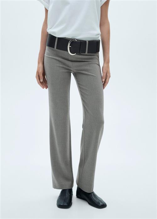 MANGO Belt Straightfit Trousers Kvinde 92 Bukser Med Lige Ben Str 38 - hos Magasin