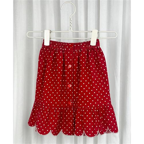 Fliink Dolly DOT Skirt Str 4Y/104 - Pompeian Red Nederdele hos Magasin