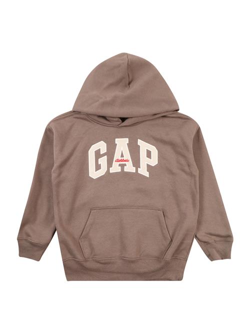 Se GAP Sweatshirt 'Athletic'  creme / taupe / rød / hvid ved About You