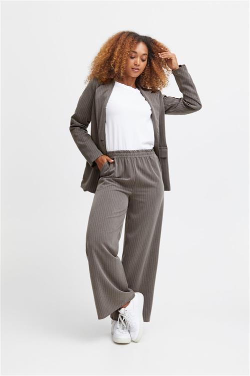 Sorbet Sbdiego Pant Kvinde Grey Melange Bukser Med Brede Ben Str S - hos Magasin