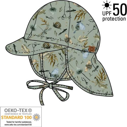 Mikk-Line Summercap Long Neck Aop 51 (2/4Y) - Solhatte hos Magasin