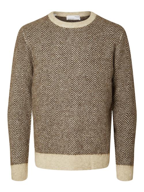 SELECTED HOMME Pullover 'Rai'  lysebeige / choko