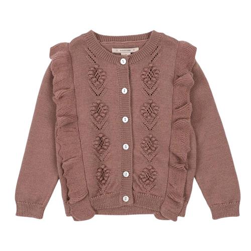 Konges Sløjd Fiol Frill Cardigan - Burlwood | Lilla | 2 years