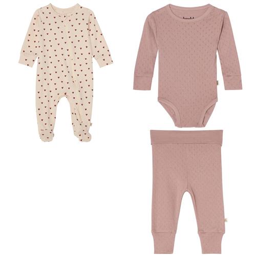 Buddy & Hope Lukas Newborn-sæt Merry Hearts/Pink Mauve | Lyserød | 62/68 cm