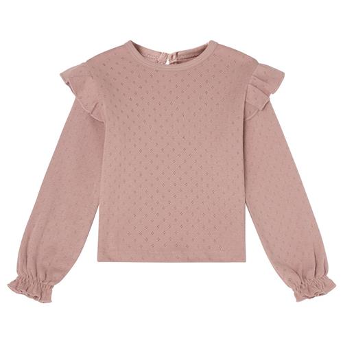 Buddy & Hope GOTS Lisa Pointelle Langærmet T-shirt Pink Mauve | Lyserød | 110/116 cm