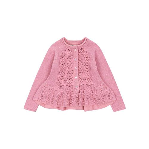 Konges Sløjd Cabby Frill Cardigan - Powder Pink | Lyserød | 3 years