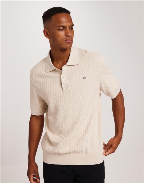 Gant Structured Cotton Ss Polo Kortærmede poloer Blå