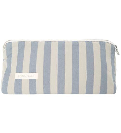 Studio Feder Toilettaske - Celia Mini - Cotton - Pale Blue Stri