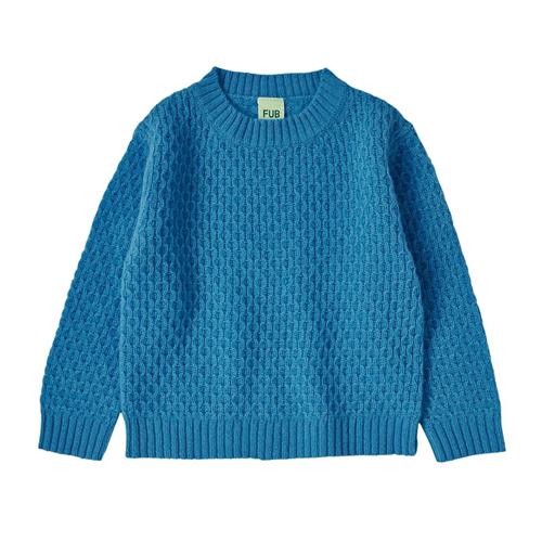 FUB Lambswool Crew-neck Sweater Deep Sky Blue | Blå | 100 cm