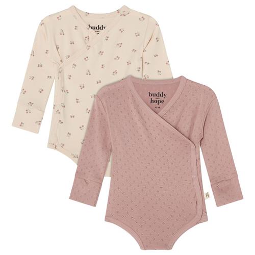 Buddy & Hope Max Floral Pattern Baby Body Pink 2-pak | Lyserød | 74/80 cm