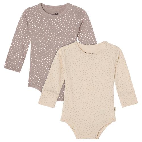 Buddy & Hope Petter Baby Body 2-pack Beige/Taupe Dots | Beige | 62/68 cm