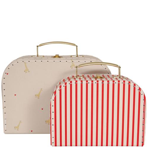 OYOY 2-pak Giraffe & Stripe Mini Rejsetasker | Gul | 0