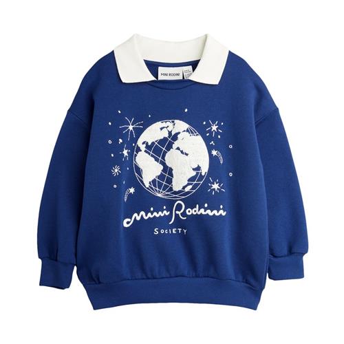 Mini Rodini Society Embroideret Krave Sweatshirt Blue | Marine blå | 80/86 cm