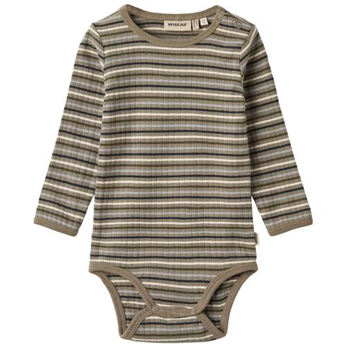 Wheat GOTS Berti Stribet Babybody Beige | Beige | 86 cm