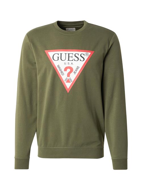 GUESS Sweatshirt 'AUDLEY'  oliven / rød / offwhite