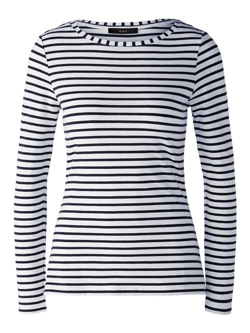 OUI Shirts 'Sumiko'  mørkeblå / hvid