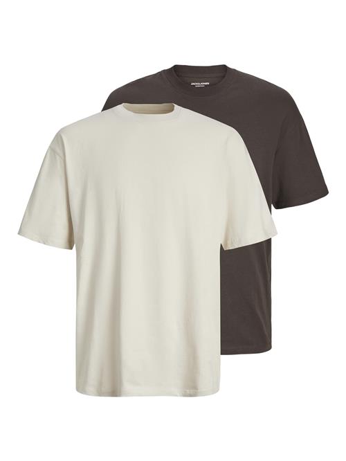 JACK & JONES Bluser & t-shirts 'JJEBradley'  creme / mørkebrun