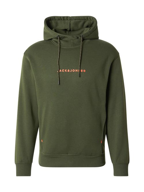 JACK & JONES Sweatshirt 'JJTREE'  oliven / orange