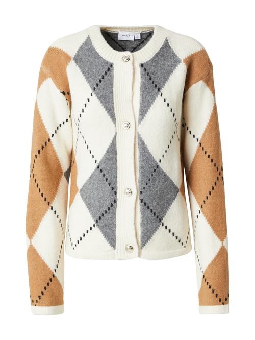 VILA Cardigan 'VICHECK'  camel / grå / sort / hvid