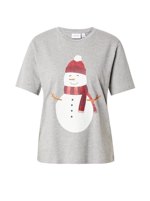 Se VILA Shirts 'VISYBIL CHRISTMAS'  grå-meleret / rød / sort / hvid ved About You