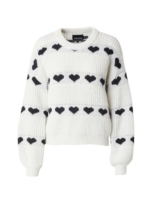 PIECES Pullover 'PCNove'  sort / hvid