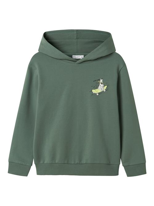 NAME IT Sweatshirt 'NKMVUGO'  æble / mørkegrøn / sort / hvid