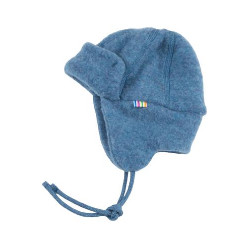 Se Joha Blå Uld Baby Beanie med Slipslukning | Blå | 45 cm ved Babyshop