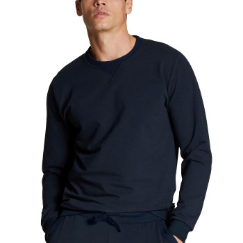 Se Calida Circular Lounge Sweat-Shirt Mørkblå bomuld Small Herre ved Timarco