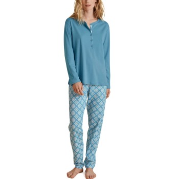 Calida Daylight Dreams Long Pyjama Blå Mønster bomuld Medium Dame