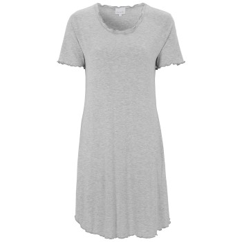 Damella Bamboo Plain Short Sleeve Nightdress Lysegrå Bambus Large Dame