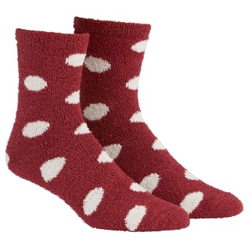 Damella Strømper Fluffy Socks Rød/Hvid polyester Str 35/38 Dame