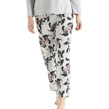 Damella Greymelange Flower Pants Grå X-Large Dame