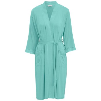 Damella Viscose Plain Lace Robe Aqua viskose Large Dame