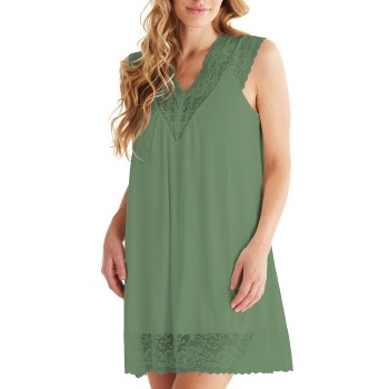 Damella Viscose Plain Sleeveless Nightdress Grøn viskose X-Small Dame