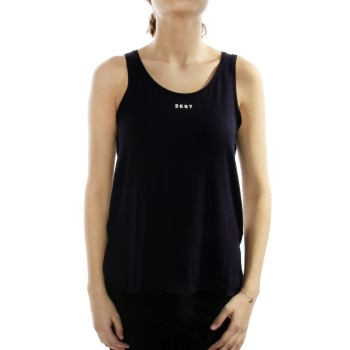 Se DKNY Homewear DKNY Walk The Line Tank Marineblå polyester Small Dame ved Timarco