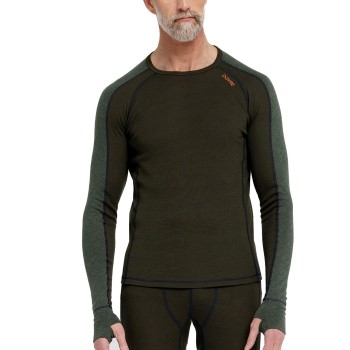 Dovre Jacquard Baselayer Militærgrøn  uld Small Herre