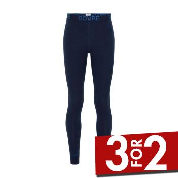 Dovre Organic Wool Long Johns Marineblå merinould Large Herre