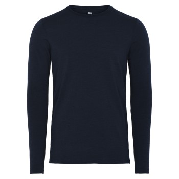 Dovre Organic Wool Long Sleeve Shirt Marineblå merinould Small Herre