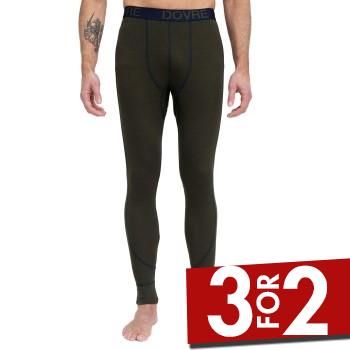 Dovre Wool Bottom Long Johns Militærgrøn  uld Small Herre