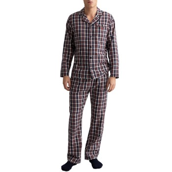 Gant Woven Cotton Check Pajama Set Blå/Orange X-Large Herre