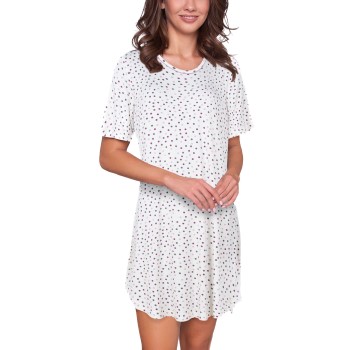 Lady Avenue Bamboo Short Sleeve Dotted Nightdress Lavendel Bambus Medium Dame