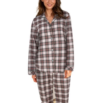 Se Lady Avenue Cotton Flannel Pyjamas Rød/Grøn bomuld Small Dame ved Timarco