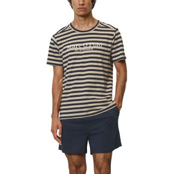 Se Marc O'Polo Marc O Polo Men Short Set Pyjama Beige/marine bomuld Small Herre ved Timarco