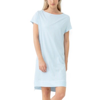 Mey Elva Nightshirt Hvid/Blå bomuld 42 Dame