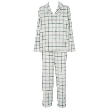 Missya Check Flannel Pyjama Blå/Hvid bomuld X-Large Dame