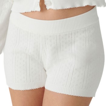 PJ Salvage Sweatheart Pointelle Short Hvid Mønster bomuld Large Dame