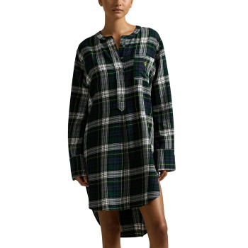 Polo Ralph Lauren Cozy Flannel Tunic Sort/Grøn bomuld Small Dame