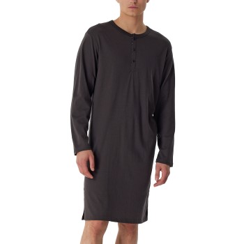 Schiesser Comfort Nightwear Men Nightdress Antracit bomuld 50 Herre