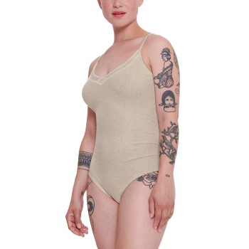 Sloggi GO Ribbed Bodysuit Elfenben bomuld Medium Dame